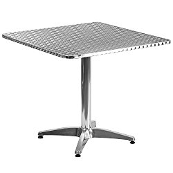Flash Furniture 31.5” Square Aluminum Indoor-Outdoor Table with Base