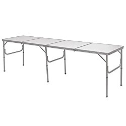 Giantex 8FT Portable Aluminum Folding Table with Carrying Handle Picnic Indoor Outdoor Camping