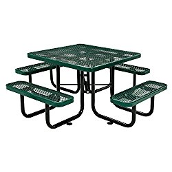 Global Industrial 46″ Expanded Metal Square Picnic Table, Green