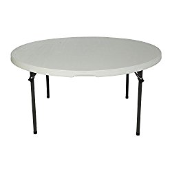 Lifetime 280435 Commercial Round Folding Table, 5 Feet, Almond