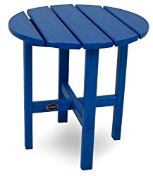 POLYWOOD RST18PB Round 18″ Side Table, Pacific Blue