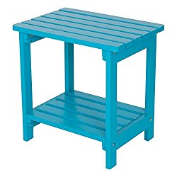 Shine Company Rectangular Side Table, Turquoise