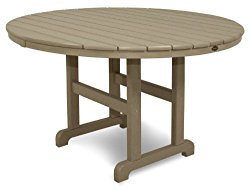 Trex Outdoor Furniture TXRT248SC Monterey Bay Round Dining Table, 48-Inch, Sand Castle