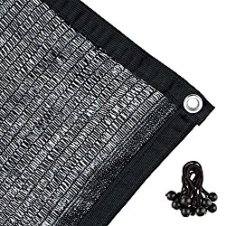 Agfabric 50% Sunblock Shade Cloth with Grommets for Garden Patio 6.5’ X 20’, Black