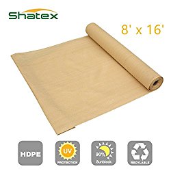 Shatex 90% Sun Shade Fabric for Pergola Cover Porch Vertical Screen 8′ x 16′, Beige