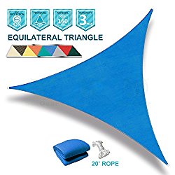 SoLGear 16′ x 16′ x 16′ Triangle Blue UV Block Sun Shade Sail Perfect for Patio Outdoor Garden