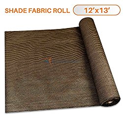 Sunshades Depot 12′ x 13′ Shade Cloth 180 GSM HDPE Brown Fabric Roll Up to 95% Blockage UV Resistant Mesh Net