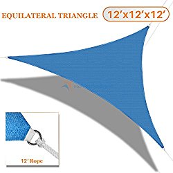 Sunshades Depot 12’x12’x12′ Sun Shade Sail Equilateral Triangle Permeable Canopy Ice Blue Custom Size Available Commercial Standard