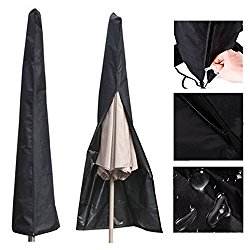 LOAMO Umbrella Covers – Patio Waterproof Parasol Covers with Storage Zipper Bag Fits 7ft to 11ft Umbrellas for Outdoor Market Umbrellas