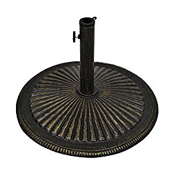 Best Choice Products 50lb Heavy Duty Cast Iron Patio Umbrella Base Stand – Bronze