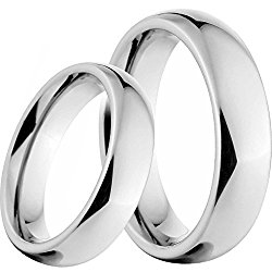 His & Hers Matching Titanium Couple Wedding Band Rings Set in a Gift Box