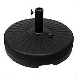 Sunnyglade Heavy Duty 23L Round 20″ Water Filled Patio Outdoor Umbrella Base Stand Weight with Steel Umbrella Holder Suit for Dia 38mm or 48mm Umbrella Pole (Black)