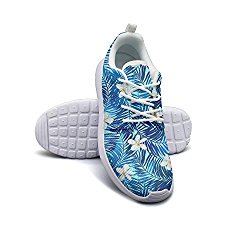 FGBLK Neutral Tropical Palms Seamless Pattern In Blue Womens Navy Design Running Shoes