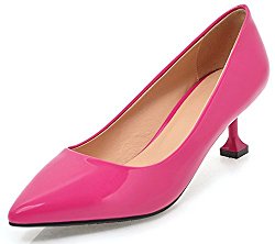 IDIFU Women’s Elegant Pointed Toe Mid Stiletto Heel Low Cut Dress Pumps Shoes