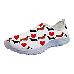 Instantarts Dachshund Pattern Women Slip On Breathable Running Shoes Casual Sneakers