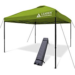 Leader Accessories 10’x10′ Instant Canopy Pop Up Canopy Straight Wall including Wheeled Carry Bag, Green