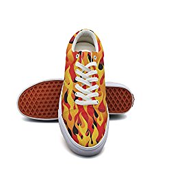 Ouxioaz Womens Classic Shoes Flames Flame Skate Shoe