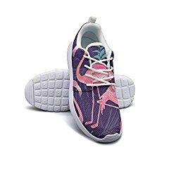 Saerg Bearry Women’s Painting Watercolor Flamingo Leaf Lightweight Mesh Running Shoes Athletic Sneakers