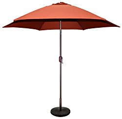 TropiShade 9 ft Bronze Aluminum Patio Umbrella with Rust Polyester Cover