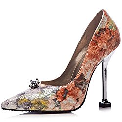 Womens Pointed Toe High Heel Pumps Slip-On Sequins Pumps Wedding Party Pumps Shoes