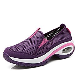 Women’s Walking Shoes Breathable Mesh Running Shoes Air Cushion Slip-on Athletic Sport Casual Sneakers Lightweight Comfortable