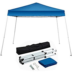 Yaheetech 10’x10′ Outdoor Pop-Up Canopy Tent Portable Shade Instant Folding Canopy with Carrying Bag, Blue