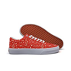 chuchuly Music Pattern Funny Canvas Low Top Sneaker For Man