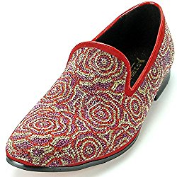 Fiesso by Aurelio Garcia FI-7098 Red Rhinestones Slip on Loafer – European Shoe Designs