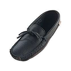 Laurentian Chief Men’s Black Earthing Grouding Leather Sole Moccasins