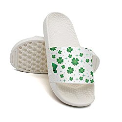 Slide Sandals For Women Have A Lucky Day With Four Leaf Clovers Bath Slipper Anti-Slip House Sandal