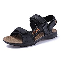 Sunjcs Men’s Flat Sandal Open-Toe Outdoor/Indoor Casual Shoes