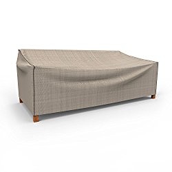Budge English Garden Outdoor Patio Loveseat Cover, Large (Tan Tweed)