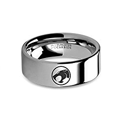 Hanover Jewelers ThunderCats Logo Symbol Laser Engraved Tungsten Carbide Ring – 8 mm