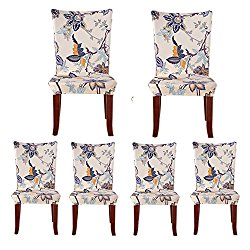 Jiuhong Stretch Removable Washable Short Dining Chair Protector Cover Slipcover (6, Style 01)