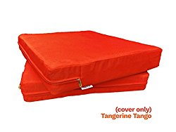 QQbed 4 Pack Outdoor Patio Chair Washable Cushion Pillow Seat Covers 20″ X 18″ – Replacement Covers Only, X4 Tangerine Tango