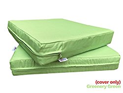 QQbed 4 Pack Outdoor Patio Chair Washable Cushion Pillow Seat Covers 24″ X 22″ – Replacement Covers Only, X4 Greenery Green