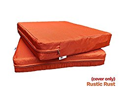 QQbed 6 Pack Outdoor Patio Chair Washable Cushion Pillow Seat Covers 24″ X 22″ – Replacement Covers Only, Rustic Rust Color