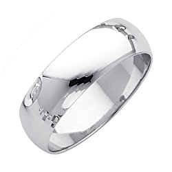 Wellingsale Mens 14k Yellow -OR- White Gold Solid 6mm CLASSIC FIT Traditional Wedding Band Ring