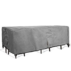 KHOMO GEAR TITAN Series – Patio Table & Chair Set Cover – Durable and Water Resistant Outdoor Furniture Cover, Extra Large