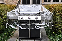 LAMINET Clear Heavy-Duty Waterproof Plastic Outdoor 60″ Gas Grill Cover – Outdoor Furniture Cover – 3 Season Protection – Keep Rain, Snow & Debris off! Premium Protection at Economy Price!