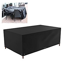 WINOMO Outdoor Patio Furniture Protector Covers Waterproof Sofa Table Chair Set Cover (Black)