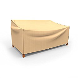 Budge P3W06TNNW1 Outdoor Patio Loveseat Cover-Large Rust-Oleum Neverwet Furniture, 35″ x 58″ W x 38″ deep, Tan