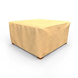 Budge All-Seasons Square Patio Table Cover / Ottoman Cover, Extra Large (Tan)