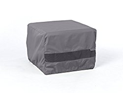 CoverMates Square Ottoman Cover – 24W x 24D x 18H – Elite Collection – 3 YR Warranty – Year Around Protection – Charcoal