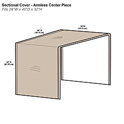 Protective Covers Inc. Modular Sectional Sofa Cover, Armless Center Piece, 28″W x 40″D x 32″H, Tan