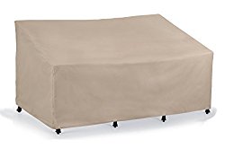 SunPatio Sofa Cover, Lightweight, Water Resistant, Eco-Friendly, Helpful Air Vent, All Weather Protection, Beige, 80″ L x 36″ W x 30″ H/20 H