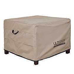 ULT Cover Waterproof Patio Ottoman Cover Square Outdoor Side Table Furniture Covers Size 22″(L) x22(W) x18(H)
