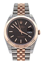 Rolex Datejust 41 Chocolate Dial 18K Rose Gold and Steel Mens Watch 126331