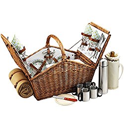 Picnic at Ascot Huntsman Basket for Four with Coffee Set/Blanket