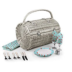 Picnic Time Barrel Picnic Basket with Service for Two, Watermelon Collection